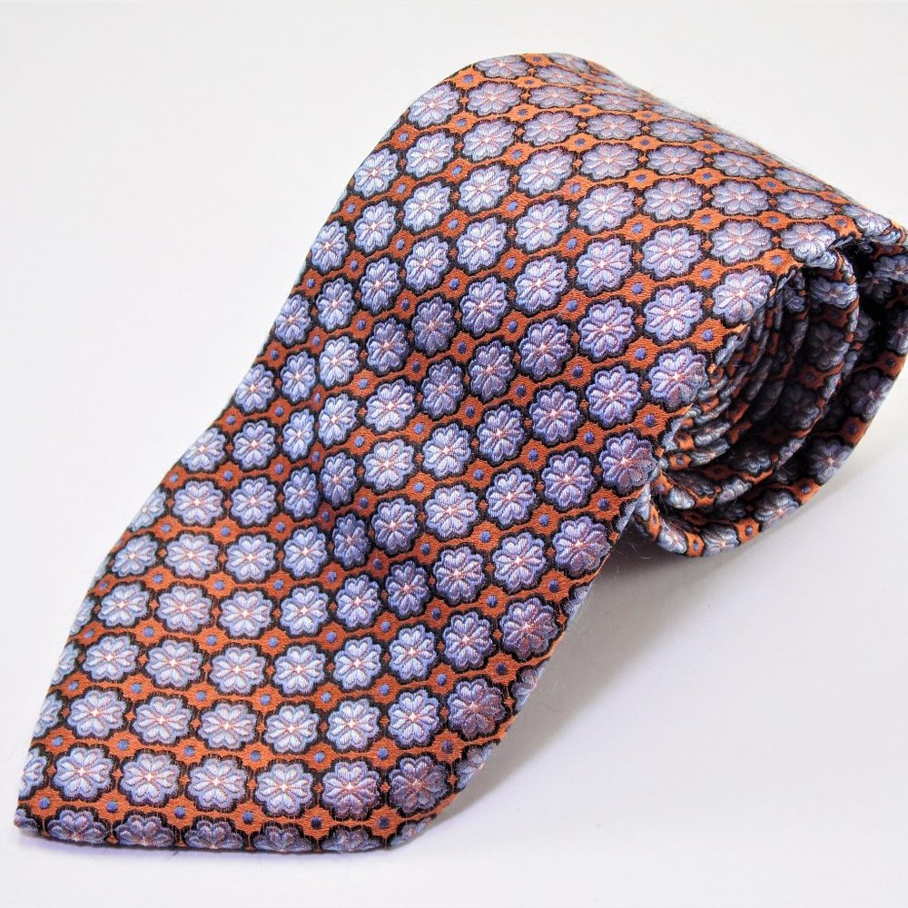 Rare XMI Platinum Orange Color Shifting Silk Tie